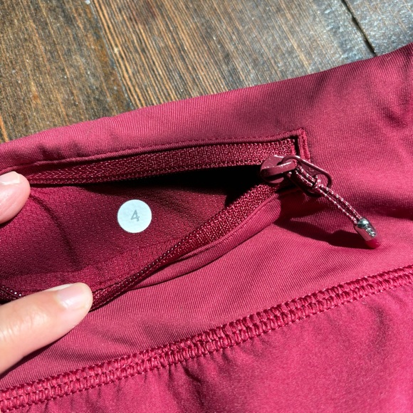 Lululemon Burgundy speed shorts size 4 - Picture 2 of 5
